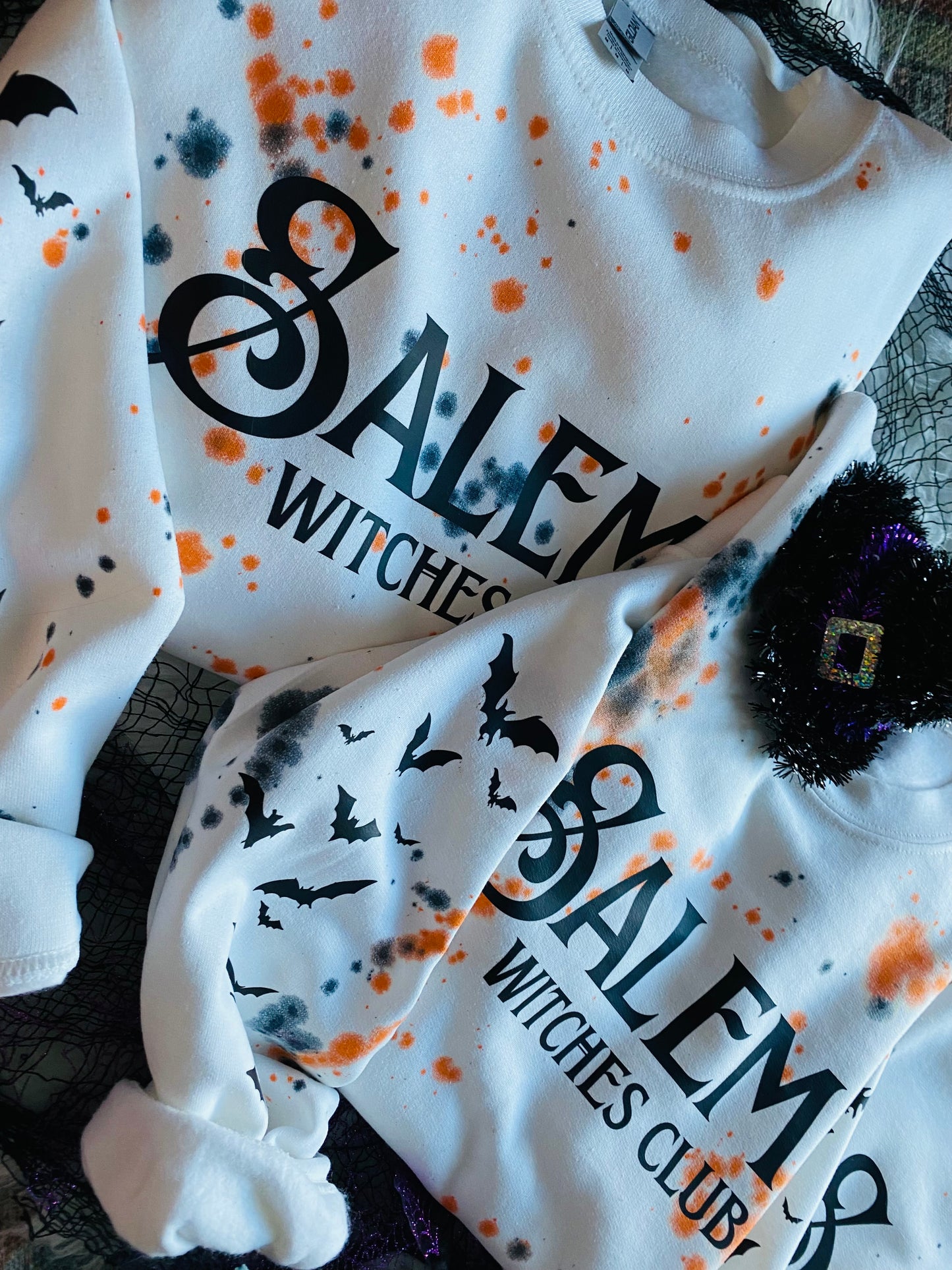 CUSTOM SALEM WITCHES CLUB TIE DYE CREWNECK