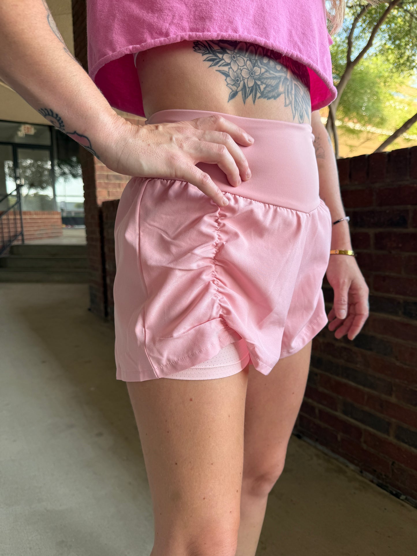 BLUSH ATHLETIC SHORTS