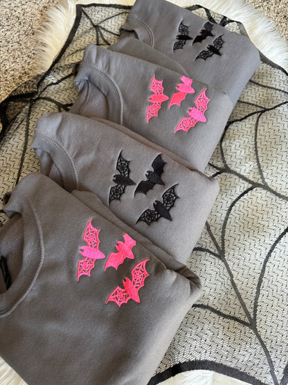 BAT EMBROIDERED CREWNECKS
