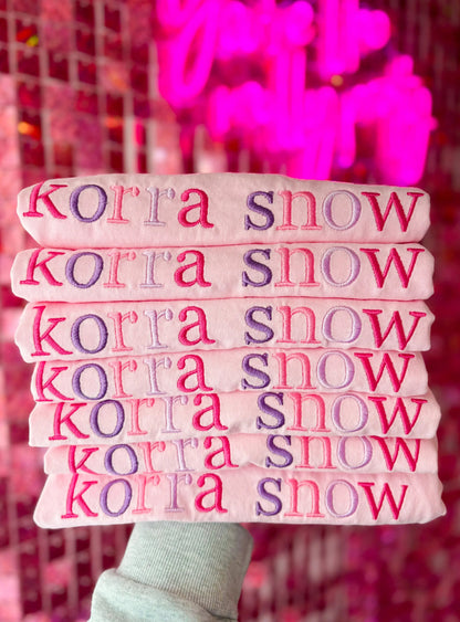 KORRA SNOW EMBROIDERED COMFORT COLORS TEE