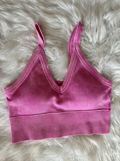 ZENANA PADDED RIBBED SPORTS BRA