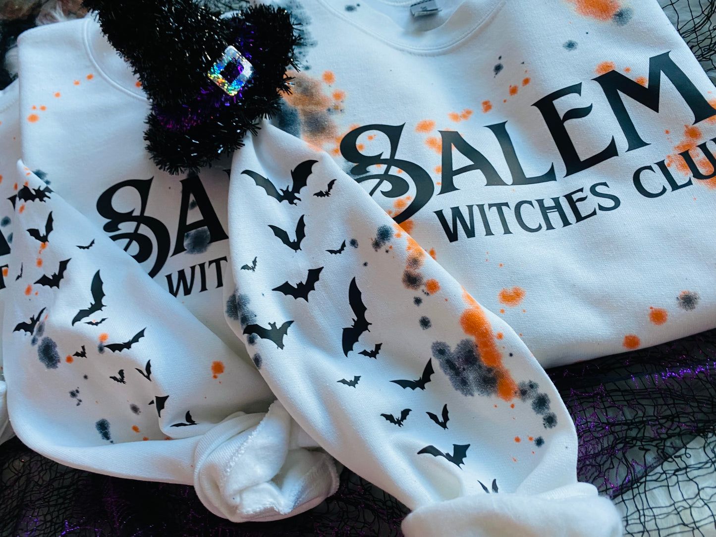 CUSTOM SALEM WITCHES CLUB TIE DYE CREWNECK