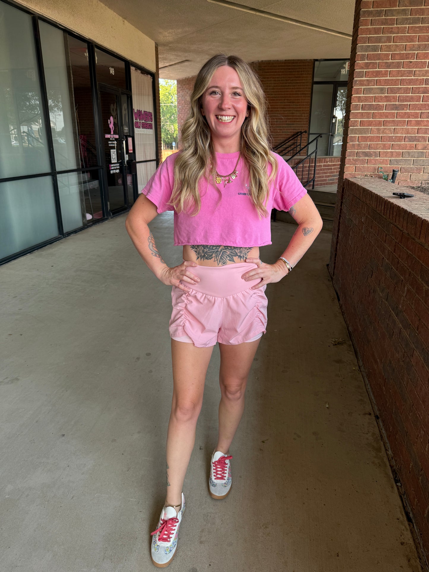 BLUSH ATHLETIC SHORTS