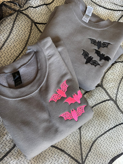 BAT EMBROIDERED CREWNECKS