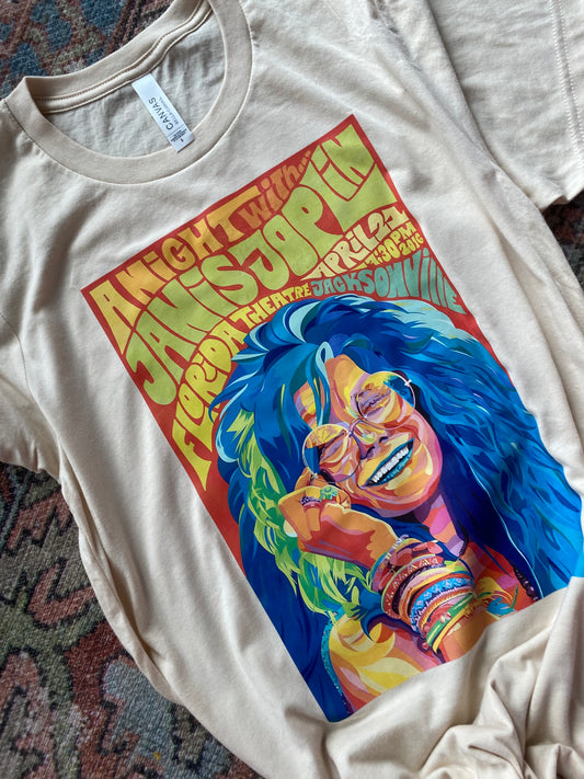 JANIS JOPLIN SHORT SLEEVE TEE
