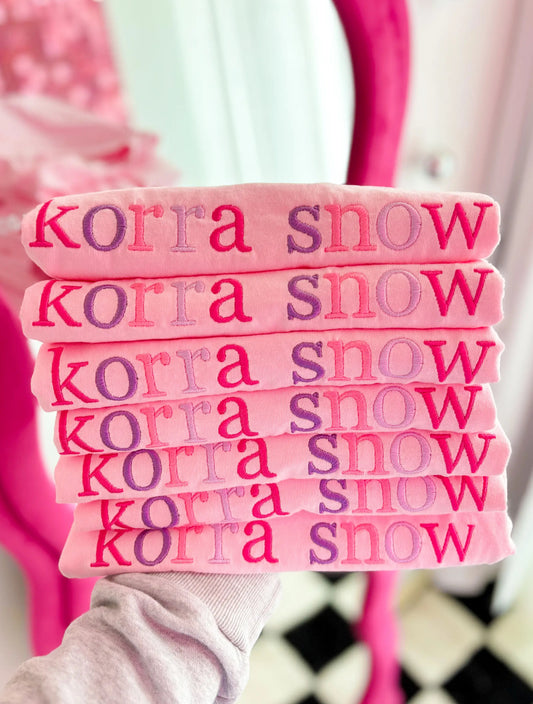 KORRA SNOW EMBROIDERED COMFORT COLORS TEE
