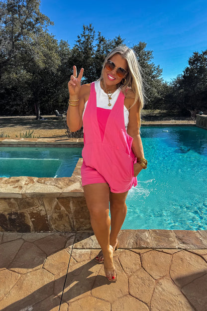 BEACH PLEASE ROMPER PINK
