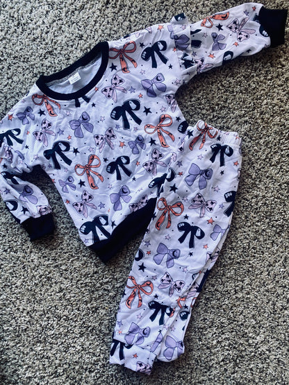 YOUTH & ADULT HALLOWEEN BOW PAJAMAS