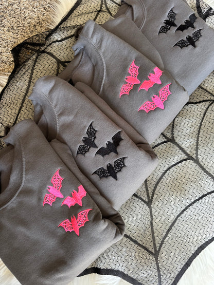 BAT EMBROIDERED CREWNECKS