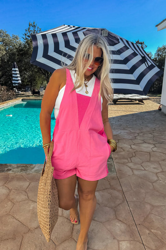 BEACH PLEASE ROMPER PINK