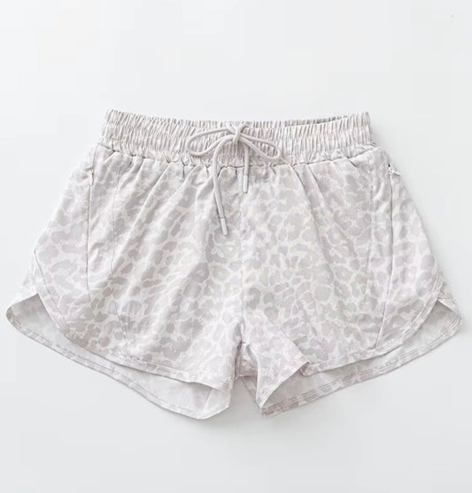 LEOPARD ATHLETIC SHORTS