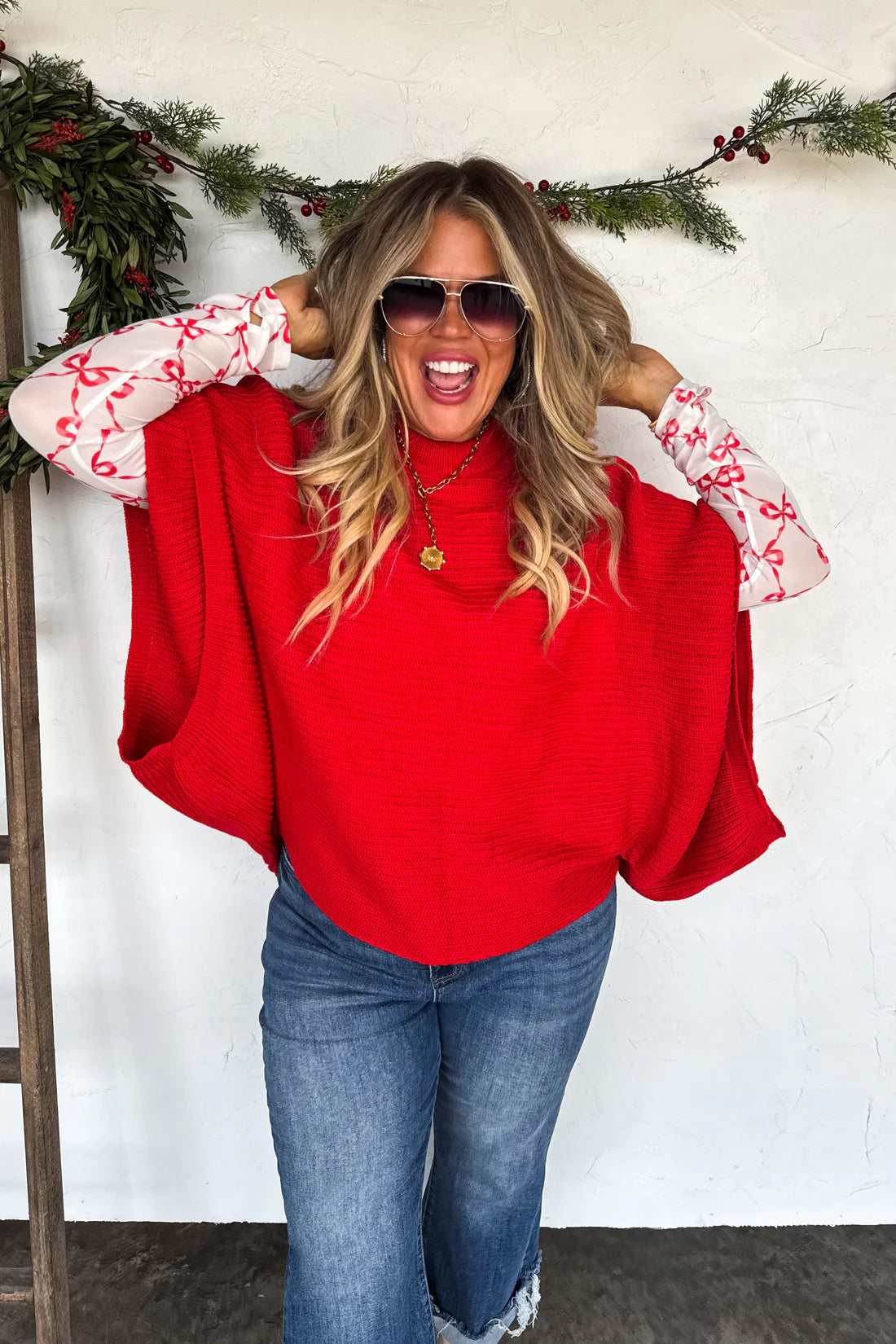 BLAKELEY CHRISTMAS MEG PULLOVER PONCHO